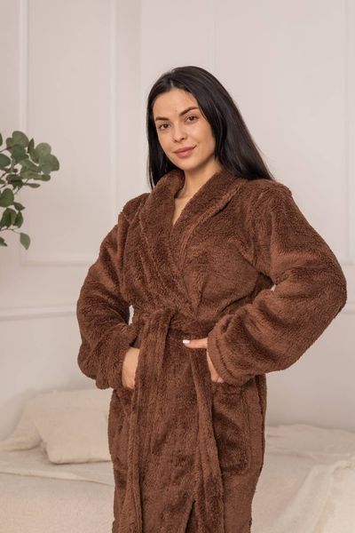 Жіночий халат із махри | Комір шаль | Кишені | S/M&ndash;L/XL Модель 1090 ___M/L фото