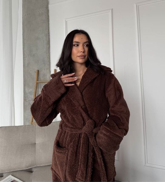 Халат унісекс із махри | Графіт, коричневий, чорний | M/L&ndash;XL/XXL 1072 __M/L фото