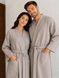 Вафельный парный халат унисекс серый 100% хлопок S/M&ndash;2XL/3XL Код: 1122__S/M фото 1