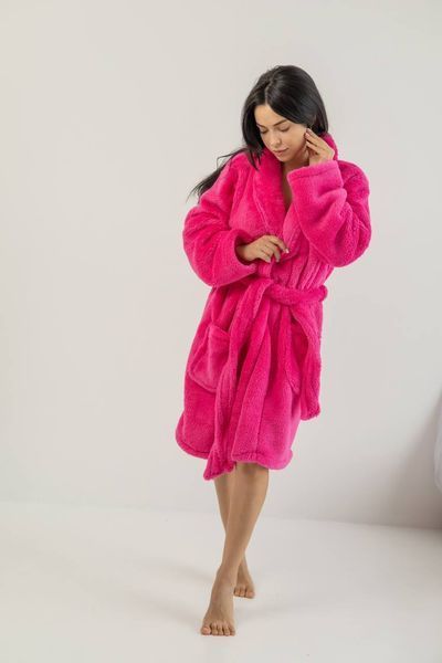 Жіночий халат із махри | Комір шаль | Кишені | S/M&ndash;L/XL Модель 1093 ___M/L фото