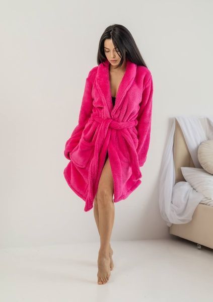 Жіночий халат із махри | Комір шаль | Кишені | S/M&ndash;L/XL Модель 1093 ___M/L фото
