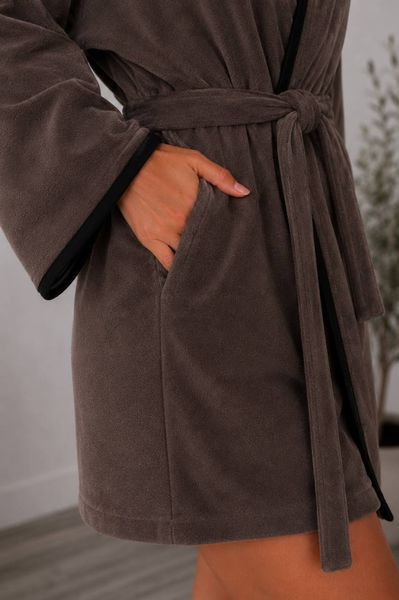 Женский велюровый шоколад халат кимоно 100% хлопок S/M&ndash;L/XL Код: 1143__S/M фото