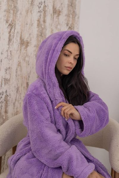 Жіночий халат із махри | Комір шаль | Кишені | S/M&ndash;L/XL | З Капюшоном  Модель 1084= ___M/L фото