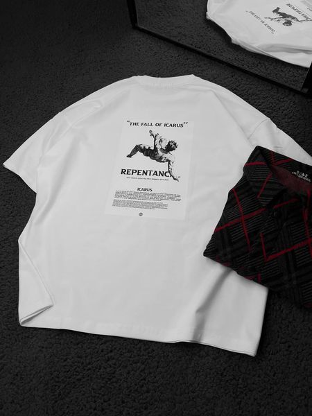 Мужская футболка белая базовая из хлопка 100% (S&ndash;XL) Fi4KK1__S фото