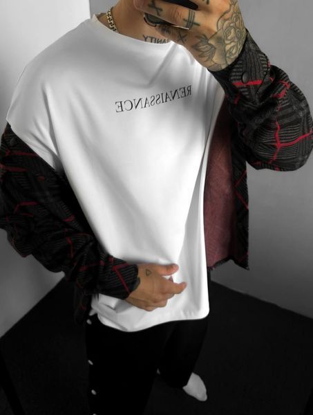 Мужская футболка белая базовая из хлопка 100% (S&ndash;XL) Fi4KK1__S фото