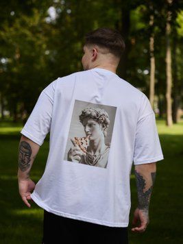 Чоловіча футболка біла базова з бавовни 100% (S&ndash;XL) Fi4KK21__S фото