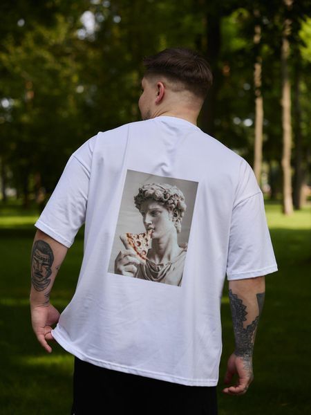 Мужская футболка белая базовая из хлопка 100% (S&ndash;XL) Fi4KK21__S фото