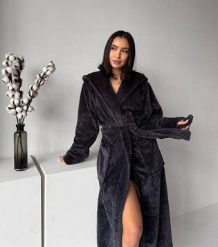 Жіночий махровий халат для дому | Подвійний капюшон | M/L&ndash;XL/XXL 1050 ___M/L фото