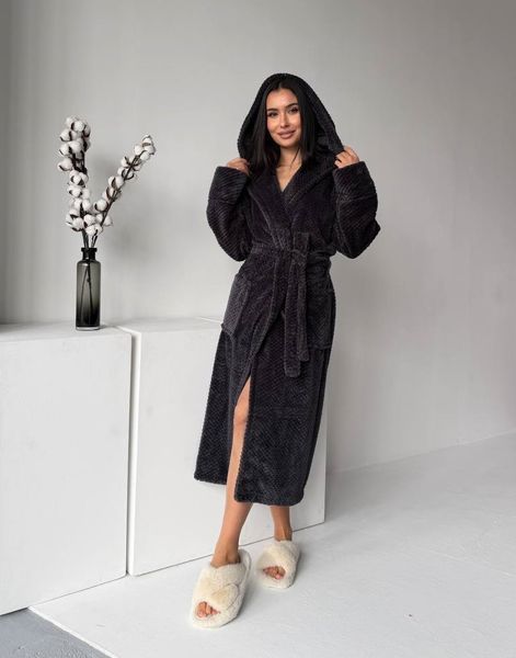 Жіночий махровий халат для дому | Подвійний капюшон | M/L&ndash;XL/XXL 1050 ___M/L фото