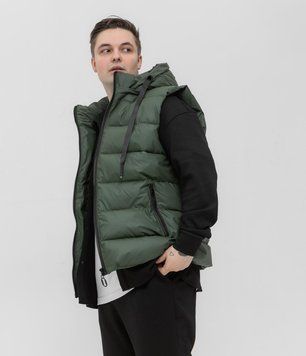 Жилетка чоловіча S&ndash;XL з капюшоном зелений Jl6_S фото
