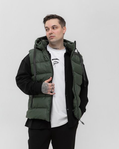 Жилетка чоловіча S&ndash;XL з капюшоном зелений Jl6_S фото