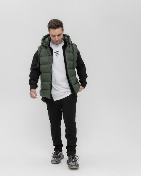 Жилетка чоловіча S&ndash;XL з капюшоном зелений Jl6_S фото