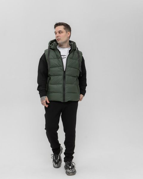Жилетка чоловіча S&ndash;XL з капюшоном зелений Jl6_S фото