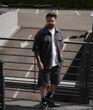 Шорты рубашка замш коттон графит мужской летний комплект