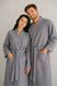 Вафельний парний халат унісекс сірий 100% бавовна S/M&ndash;2XL/3XL Код: 1124_S/M фото 1